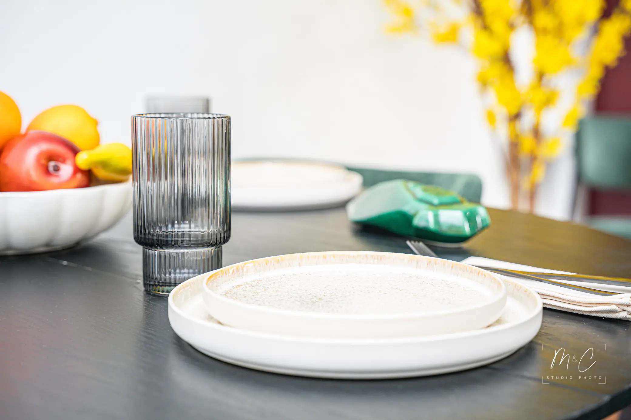 Mise en scène temporaire – détail table dressée